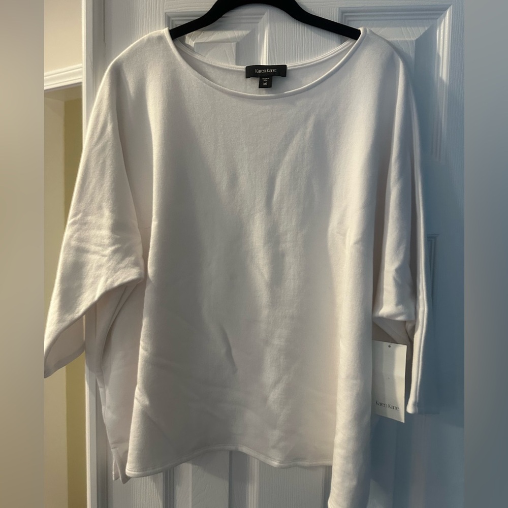 Karen Kane - 3/4 Sleeve, White, Boatneck Top - Brand New